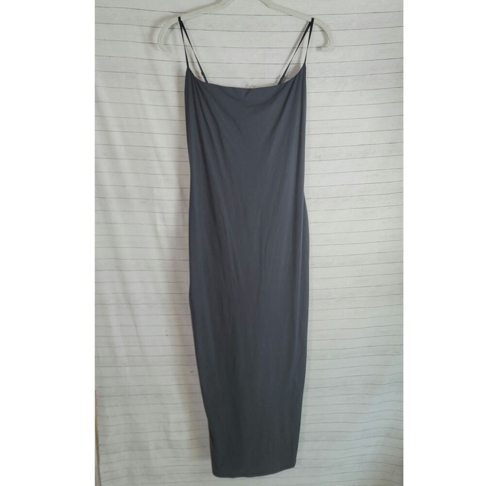 SKIMS FITS EVERYONE LONG SLIP DRESS IN ONYX, SZ XL